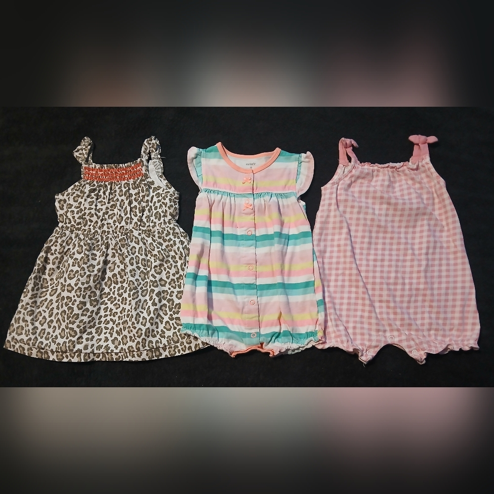 3 Colorful Baby Girl Romper Set